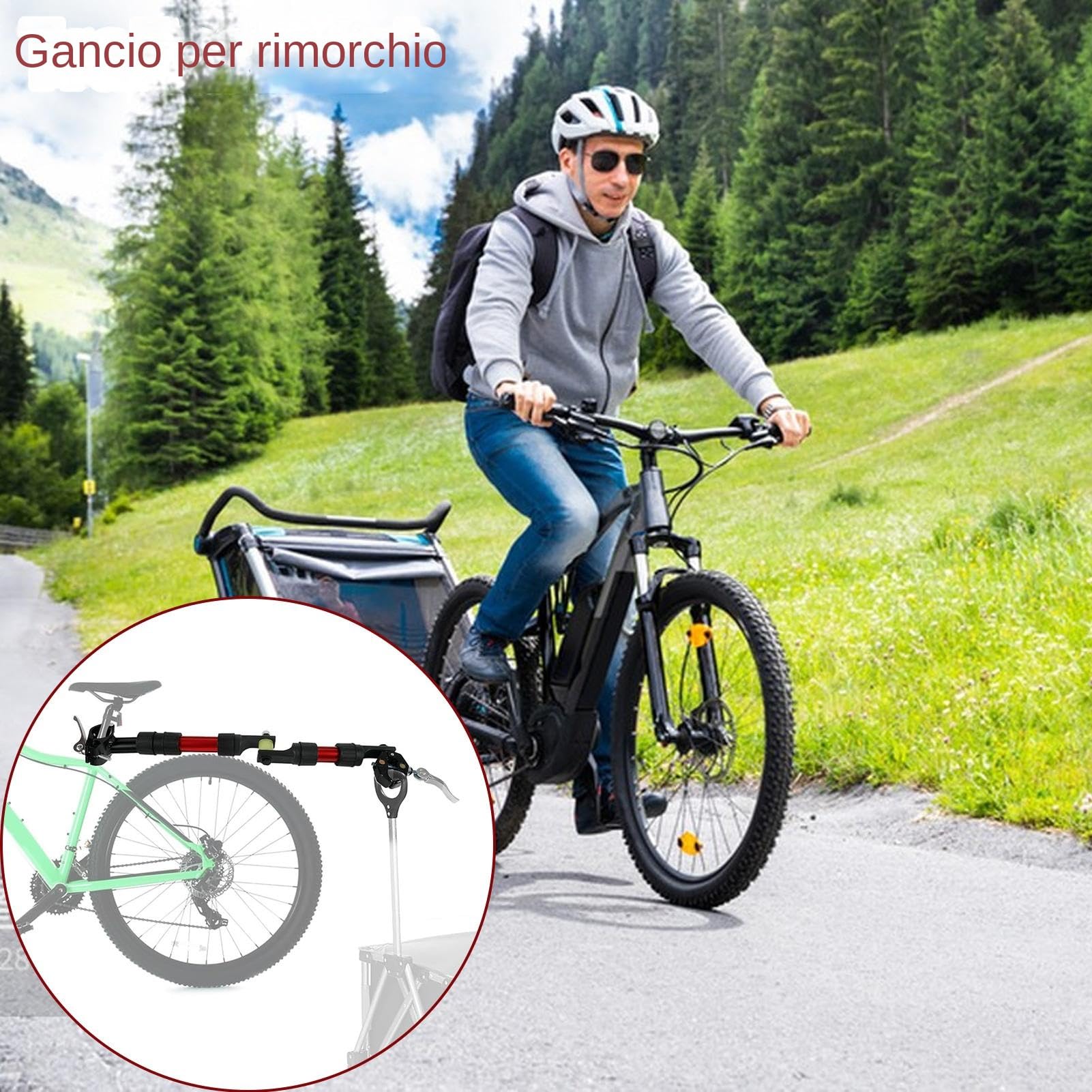 Attacco per Rimorchio Bici,Aggancio Per Carrello | Accessori Portapacchi Posteriore in Lega per Trasporto Bambini Animali Domestici e Avventure all'Aperto