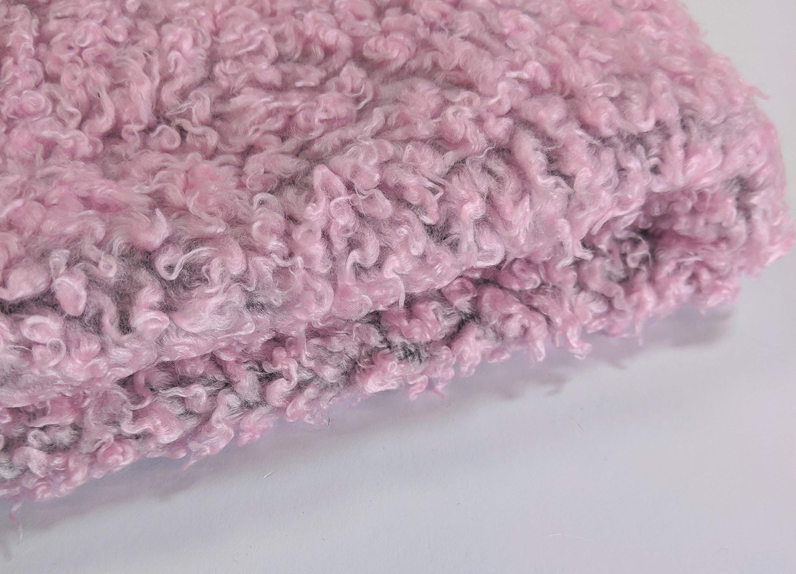 celloexpress Blossom Pink Curly Fur - 15mm Pile Teddy Bear & Soft Toy Making Faux Animal Fabric (1/2m - 50cm x 150cm) โ image 1