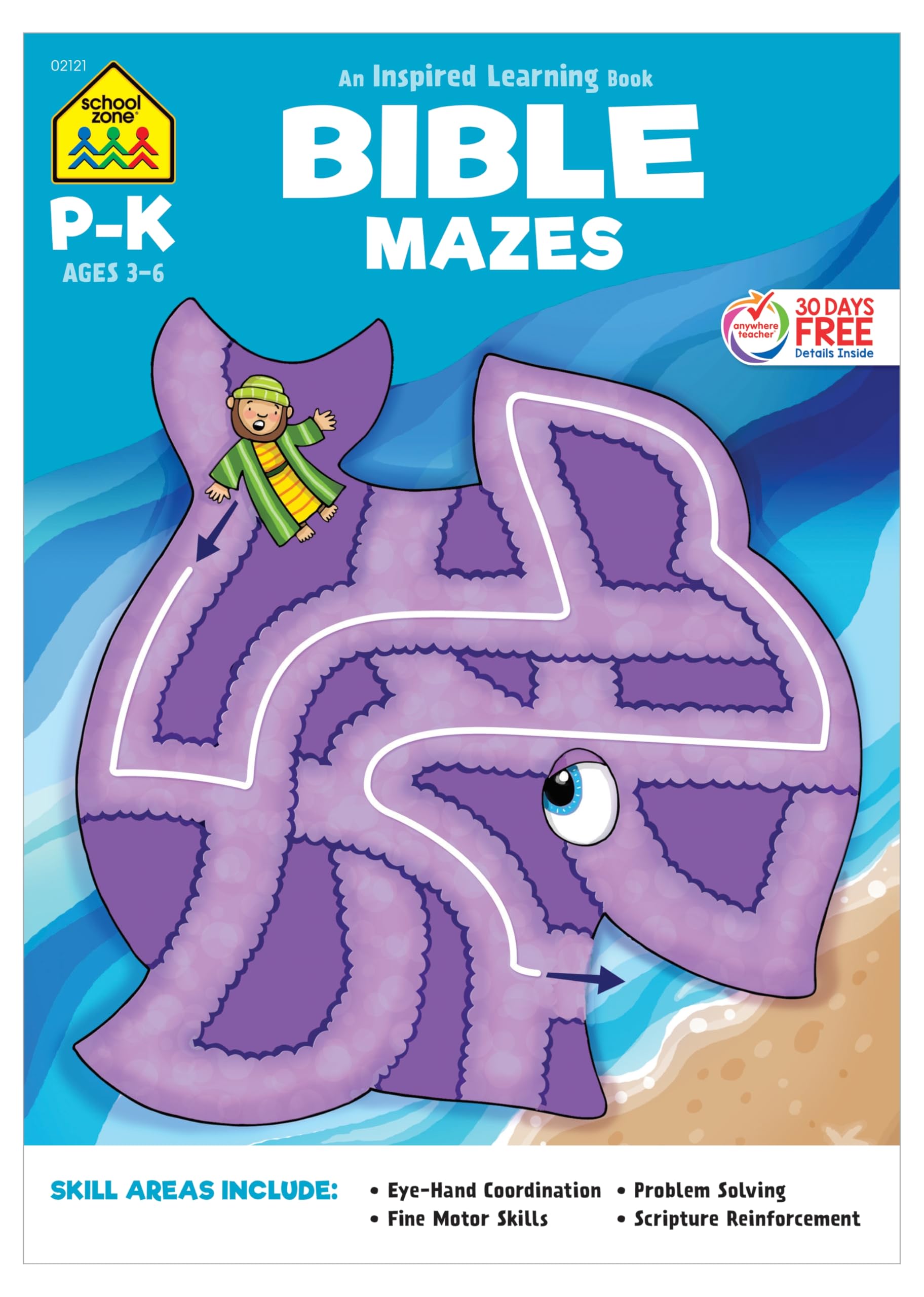 School Zone Bible Mazes! Workbook: 32 Pages, Preschool, Kindergarten, Christian Scripture, Old & New Testament, Problem-Solving, Ages 3 to 6 Paperback – January 8, 2019