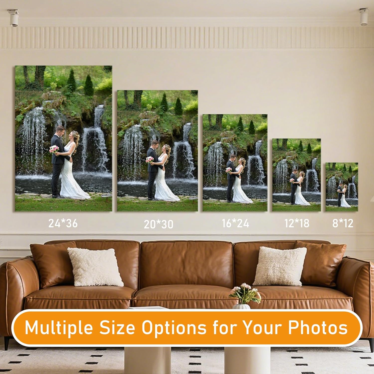 xzartdiy Ship Next Day, Custom Canvas Prints with Your Photos, Personalized Picture Print Customized Gifts for Family Pet Baby Mom Dad Man Women Couples Wedding Wall Art Decor, 8x12'' - Image 7