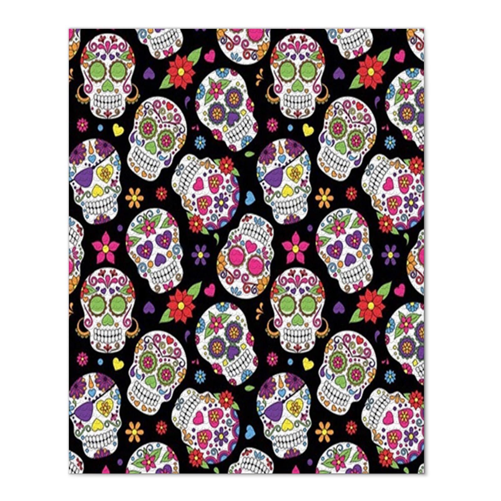 nibbuns Sugar Skull,5d Diamond Painting Kits,Sugar Skull Mexico Design,Full Drill Diamond Art,Fun Gifts for Adults,Craftwork for Indoor Décor,Multicolor,Round Diamonds,20x24in