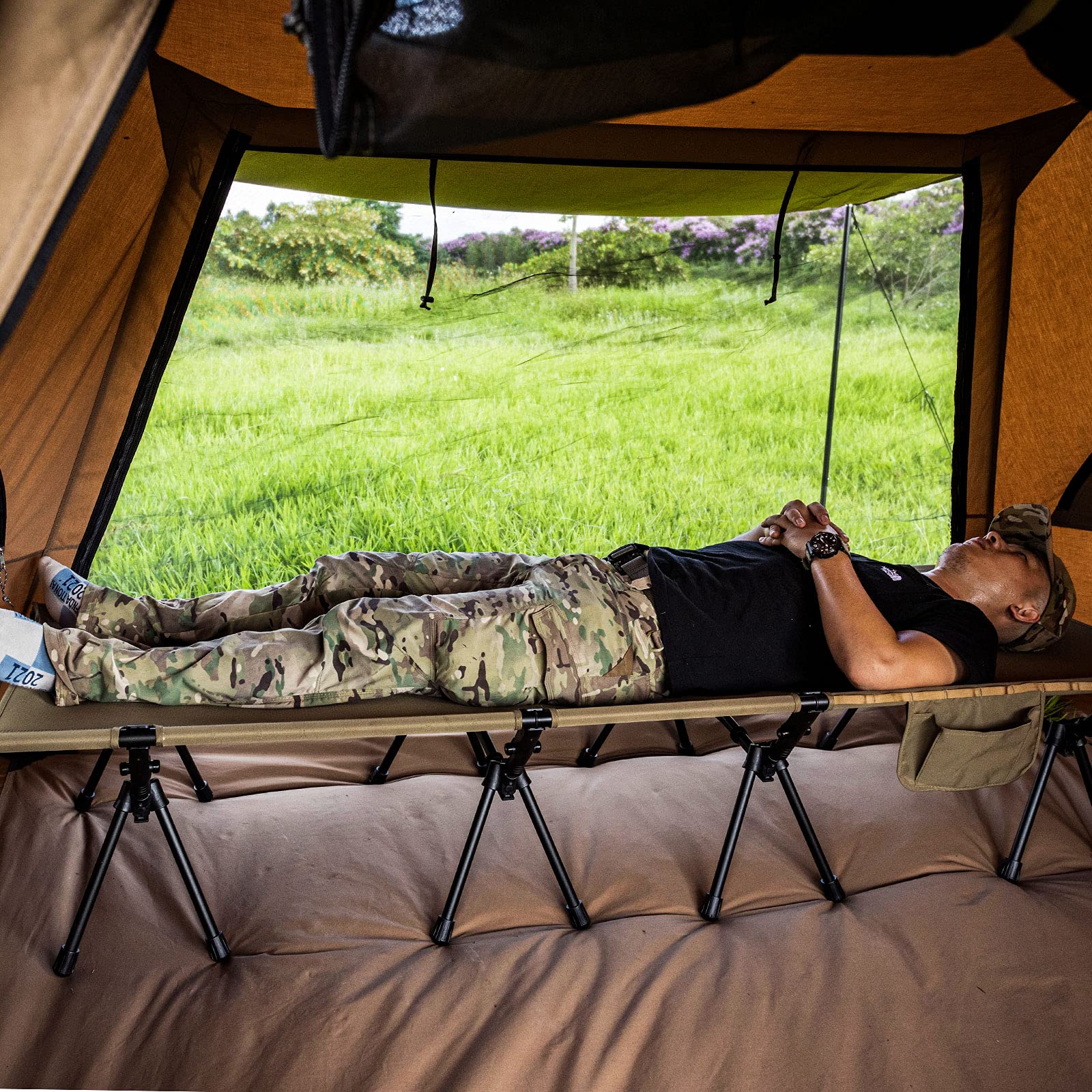 Onetigris Lightweight Camping Cot With Leg Extenders Strong