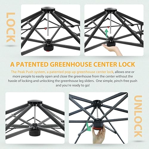 Vista 66 de EAGLE PEAK - Invernaderos emergentes instantáneos, para plantas de interior y exterior, puertas enrollables con cierre y ventanas laterales, 6 x 4