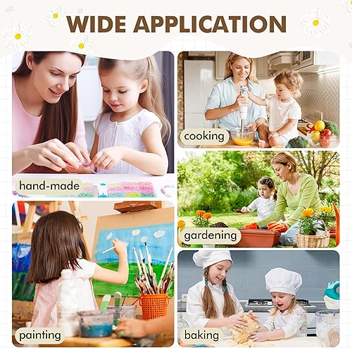 Miniatura 6 de MT WORLD Girls Apron Personalized Linen Toddler Aprons for Cooking Toddler Girls Cross Back Apron Pinafore for Baking