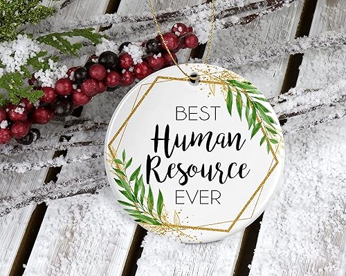 Vista 2 de Adorno de Navidad de recursos humanos, regalo de Navidad para recursos humanos, el mejor recurso humano del mundo, el mejor recurso humano de todos