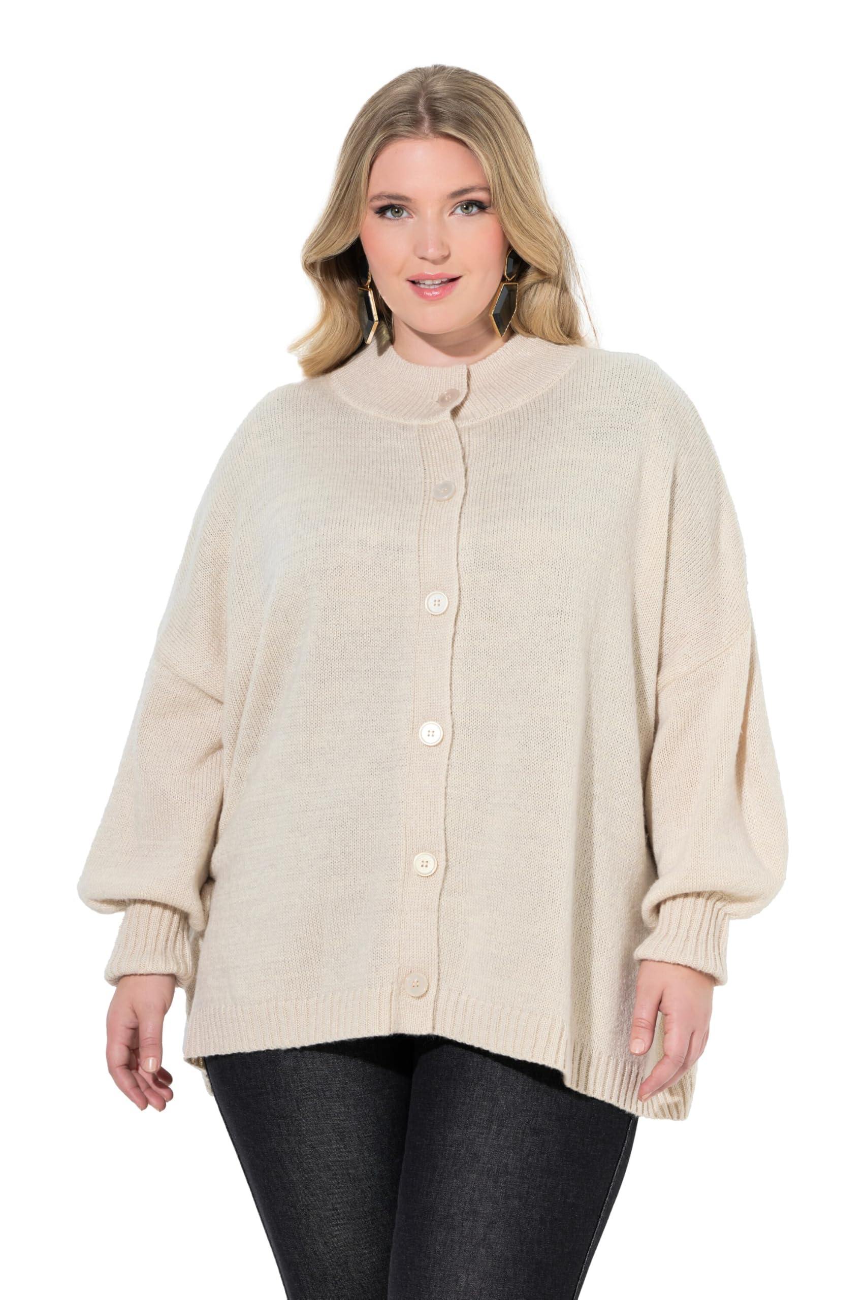 MIAMODA Damen große Größen Übergrößen Plus Size Strickjacke, Oversized, Love Rückendruck 848127