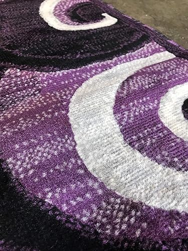 Miniatura 3 de Alfombra moderna contemporánea color morado, negro, gris, diseño Americana 144 (8 pies x 10 pies 6 pulgadas)