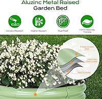Vista 5 de Aoodor Aluzinc - Cama de jardín modular 2 en 1 elevada de metal, 63 pulgadas de largo x 32 pulgadas de ancho x 32 pulgadas de alto, maceta