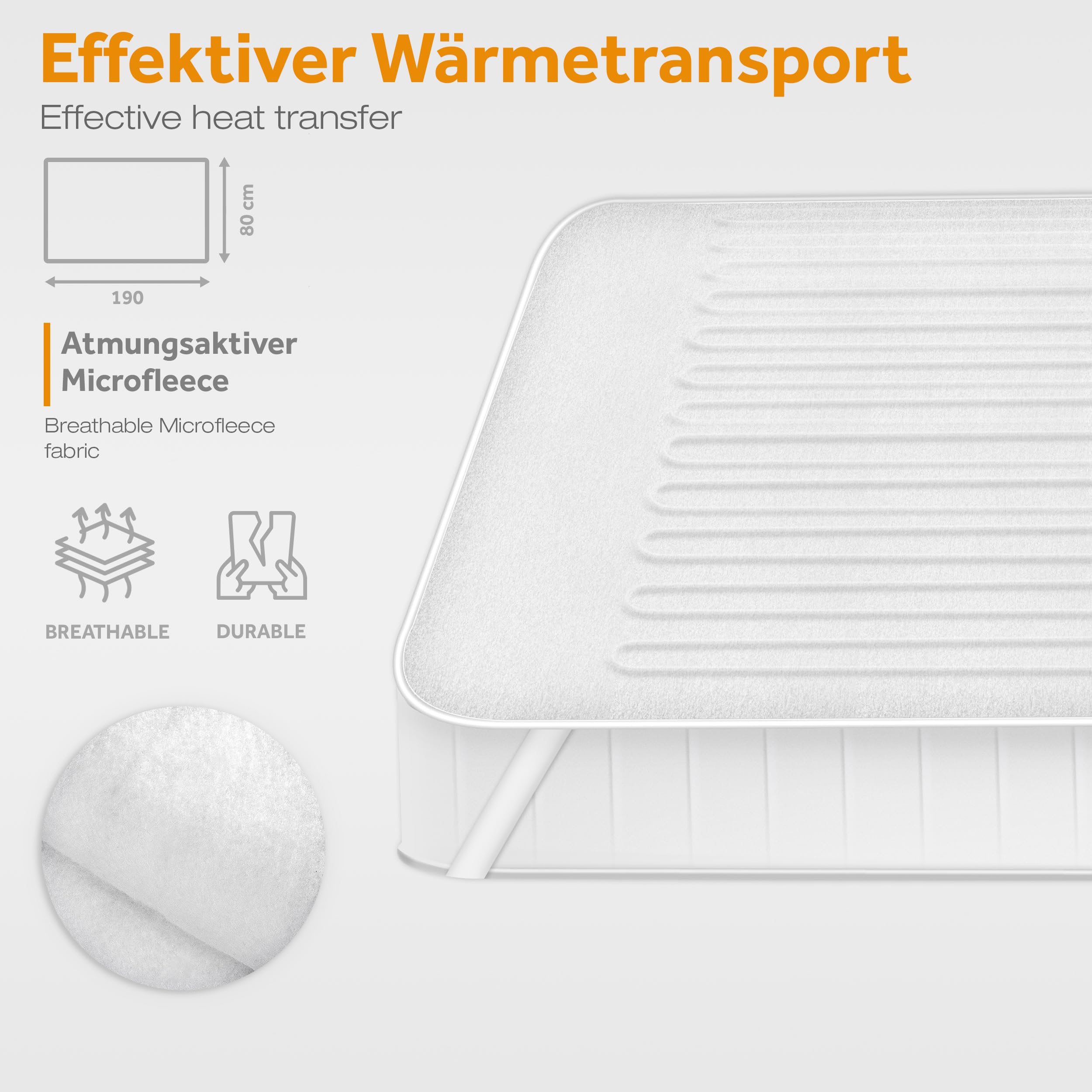 sinnlein® warmtedeken van fleece 150 x 80 cm gecertificeerd door TÜV SÜD GS | elektrische deken met automatische uitschakeling | warmtedeken | timerfunctie | 9 temperatuurstanden | wasbaar tot 40°C | digitaal display