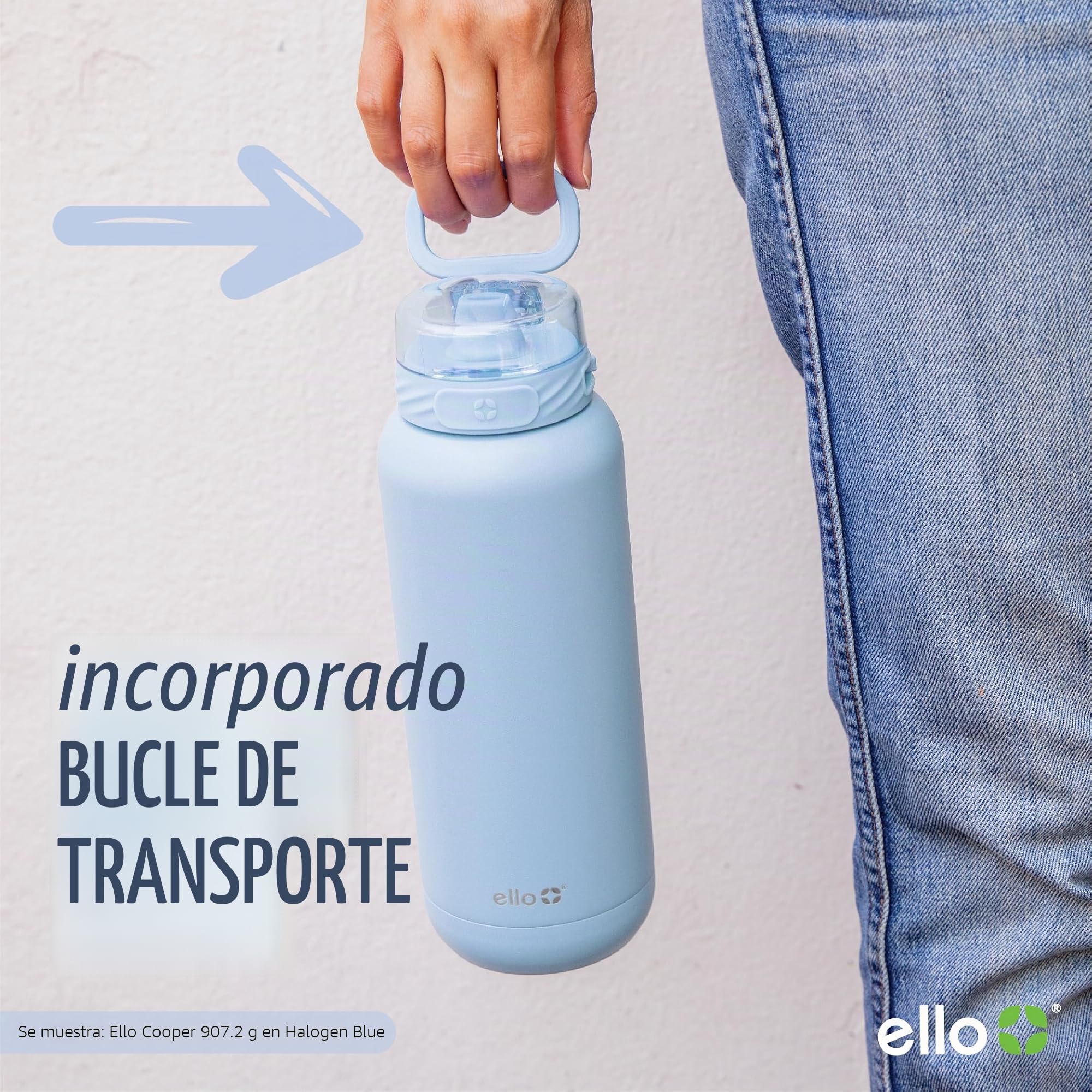 Ello Botella de Agua de Acero Inoxidable con Aislamiento al vacío Cooper