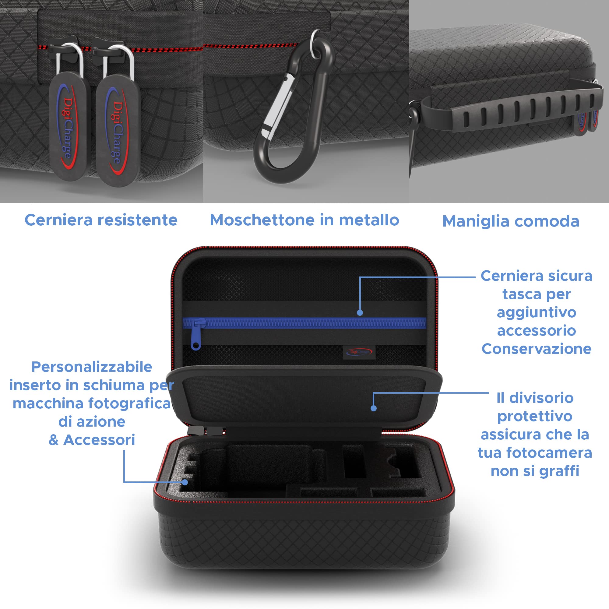 Digicharge Custodia Rigida per Action Cam