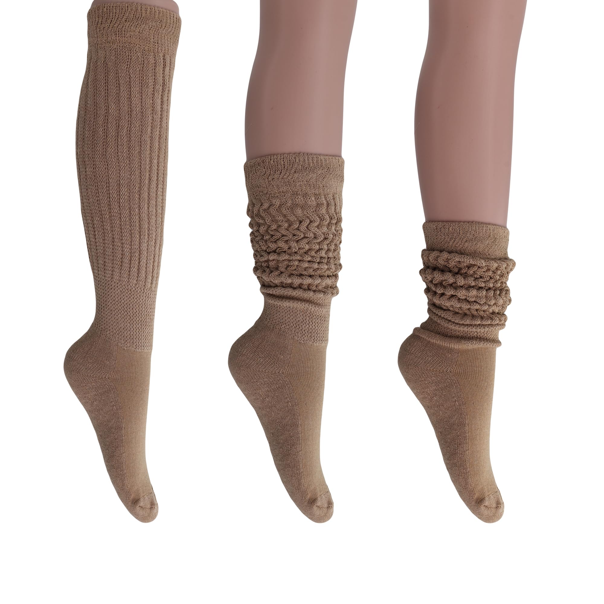 AWS/American Made Slouch Socks Cotton Scrunch Knee High Extra Long and Heavy Socks