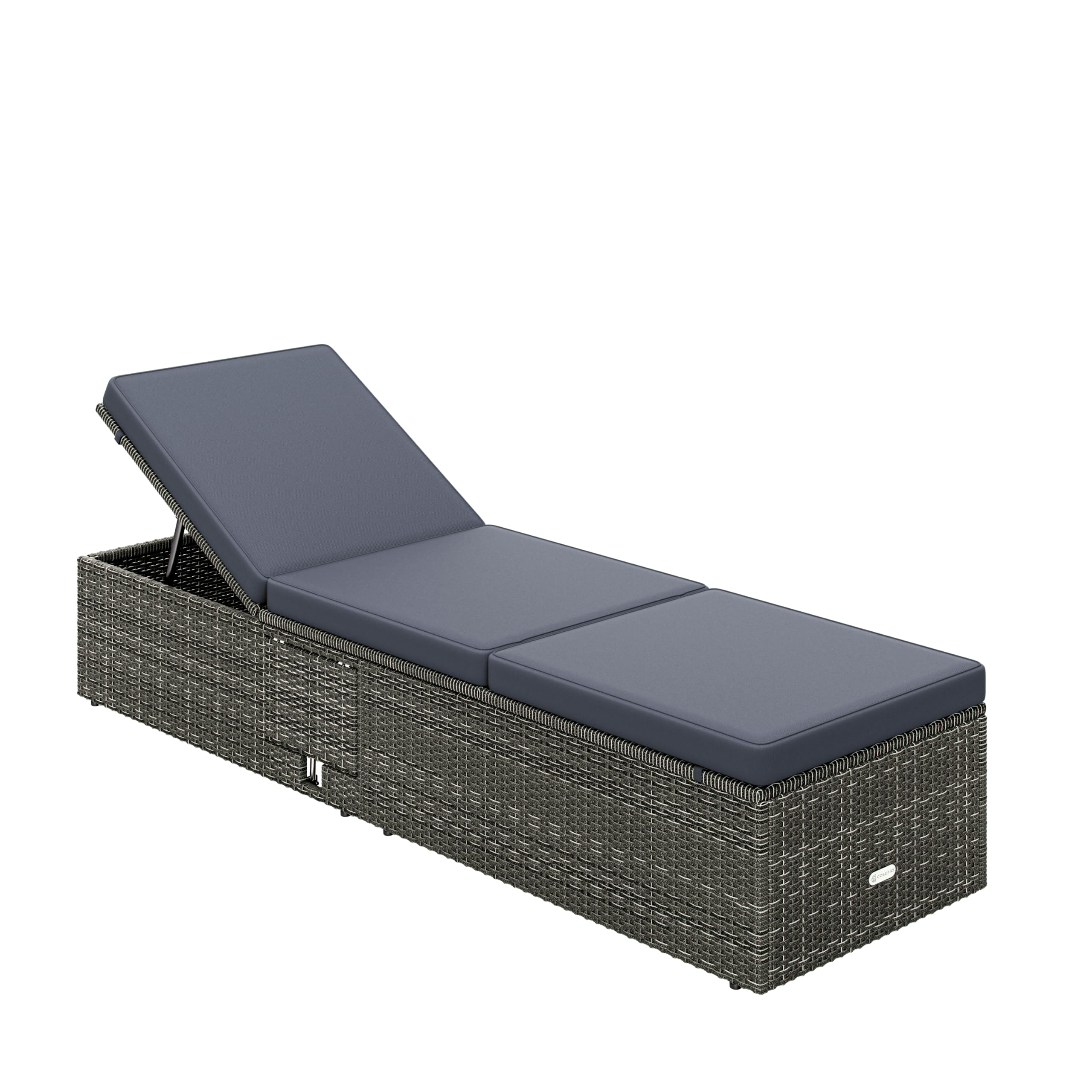 Casaria® Lettino Prendisole 200x58 cm con Tavolino Pieghevole Cuscino da 7cm Sdraio da Giardino in Polyrattan Portata 160 kg Lettini da Esterno