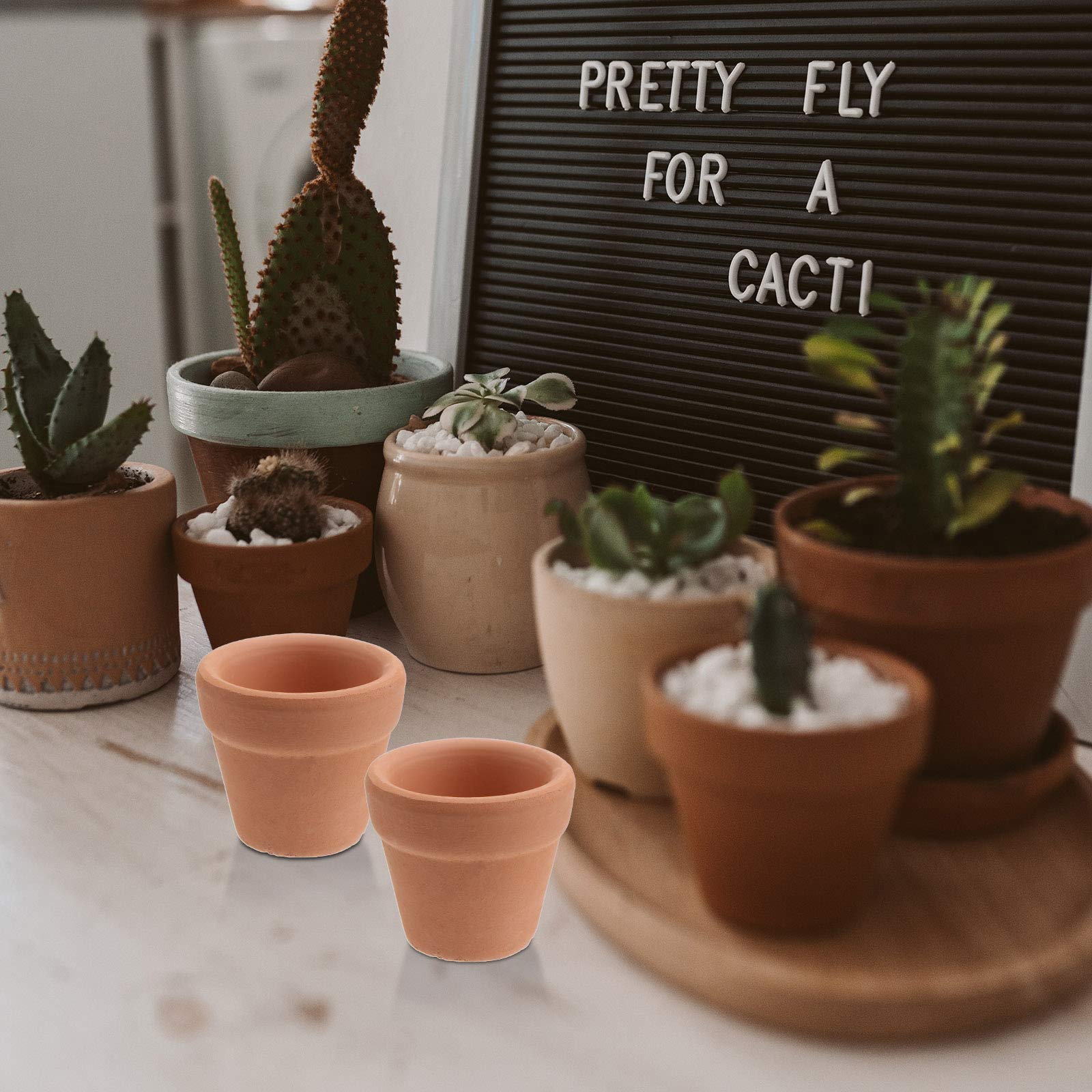 VALICLUD 10 Mini Vasi In Terracotta 3x3cm - Per Cactus, Piante Grasse E Bomboniere Fai Da Te