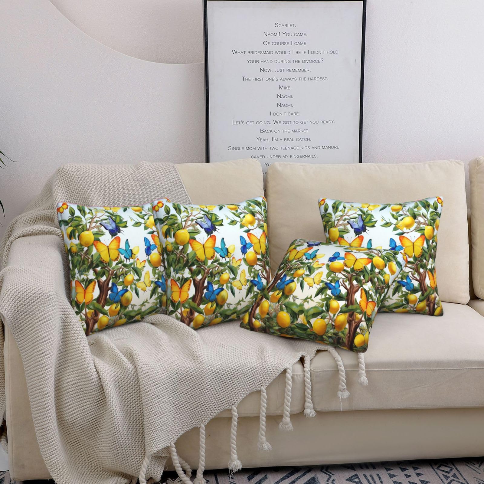 Housse de coussin moderne et lavable 50,8x50,8 cm avec fermeture éclair invisible