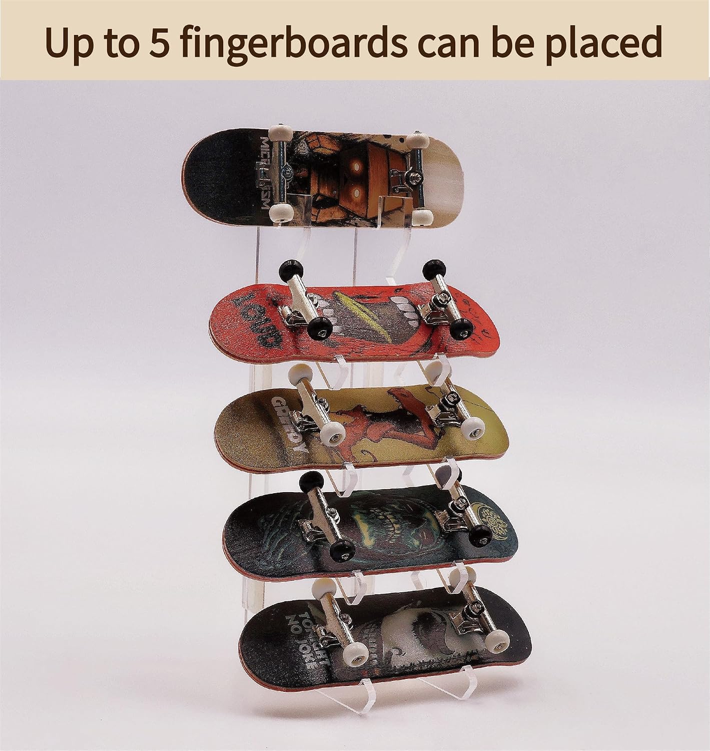 Fingerboard Display Rack,Pro Finger Skateboard Storage Stand,Transparent Acrylic Finger Board Racks image 2