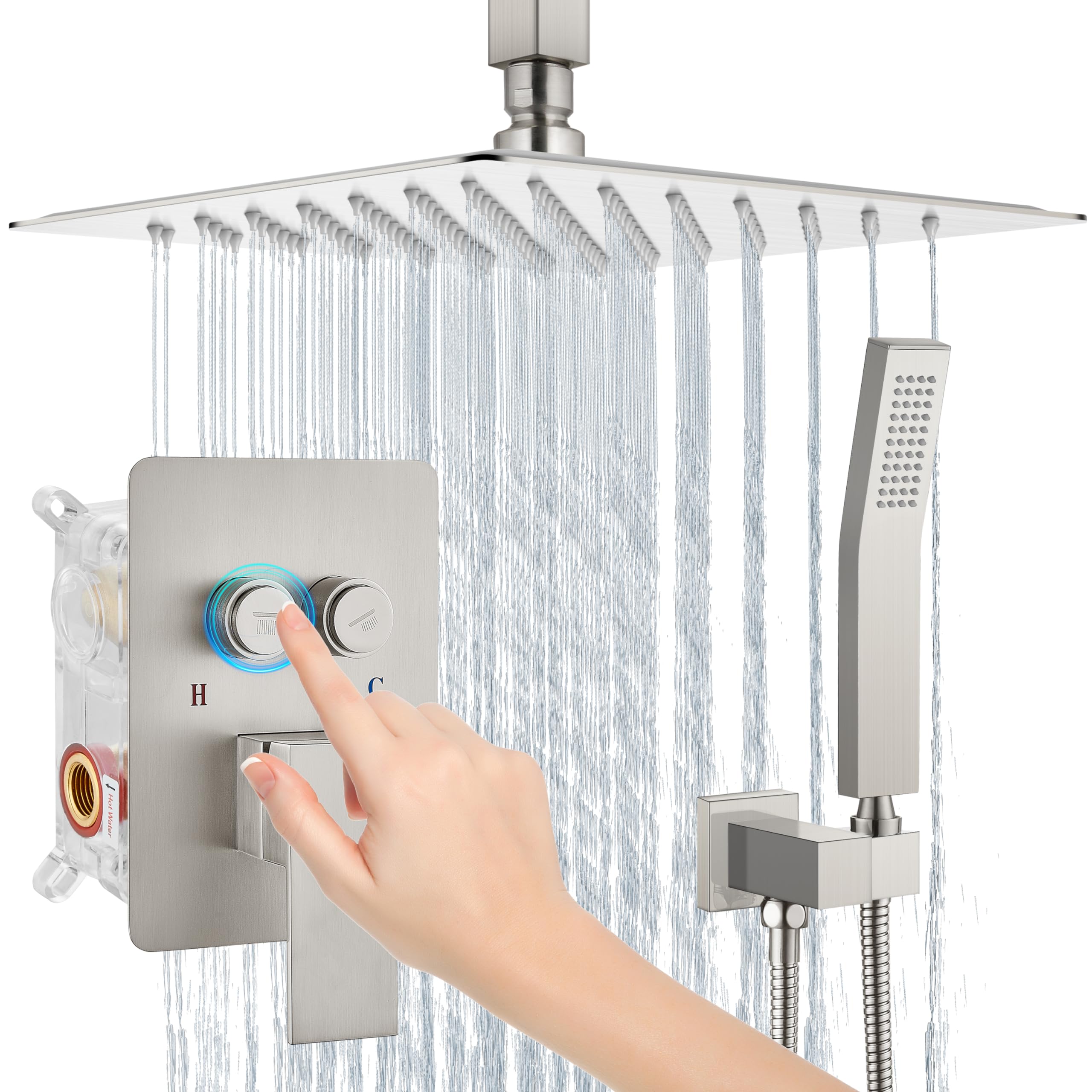 Système de douche de plafond avec pommeau à main LWX