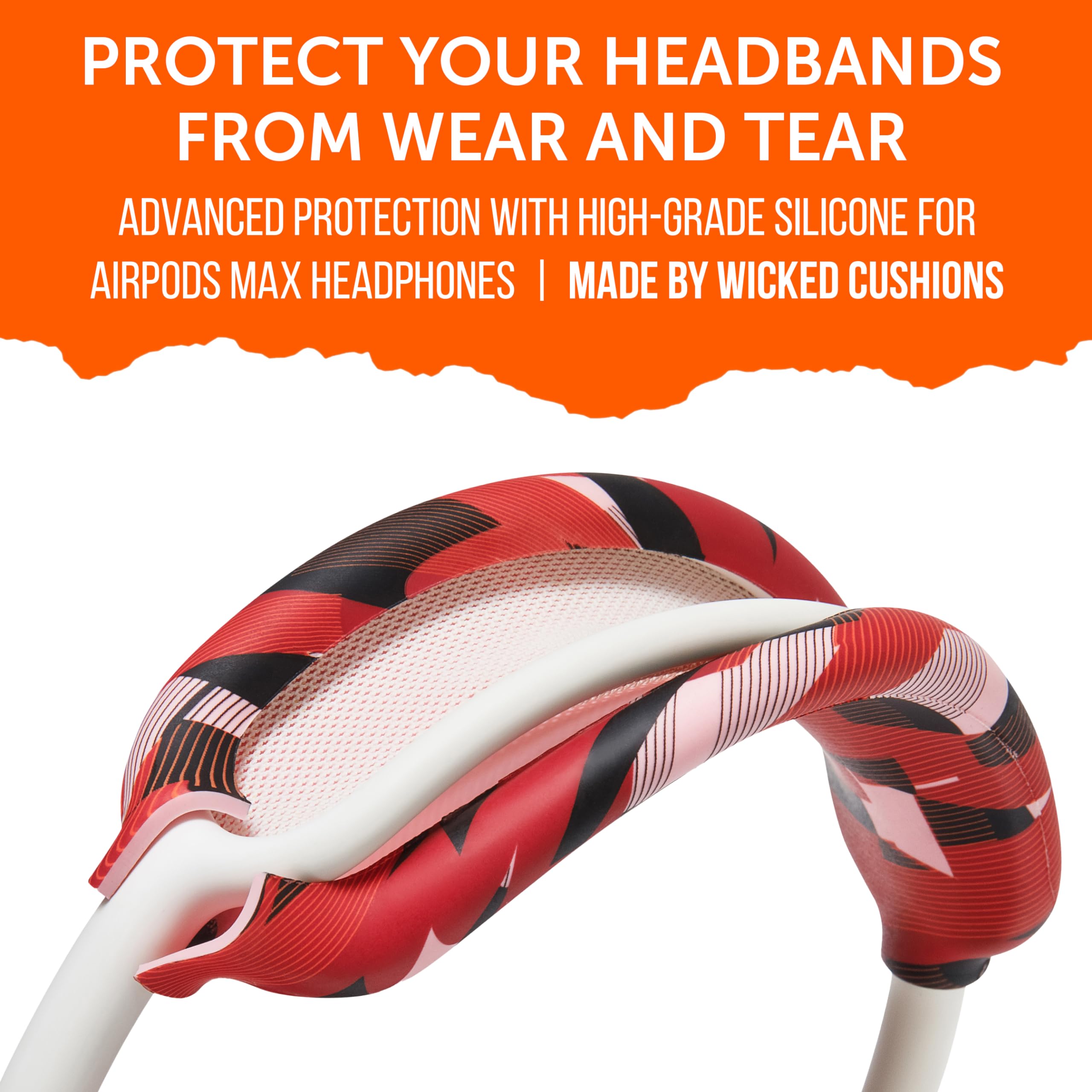 WC BandZ Max - Housse Silicone Bandeau AirPods Max - Protection Et Confort Améliorés - Noir Wicked Cushions