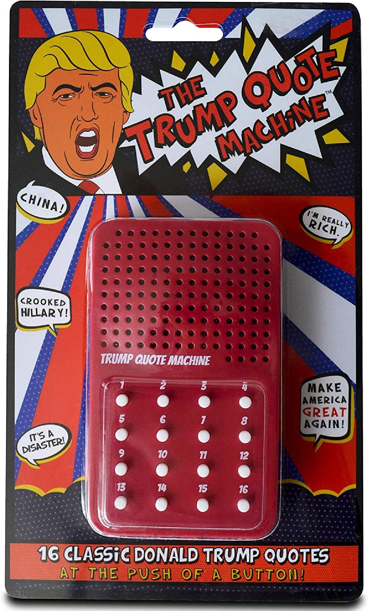 Greenacre Brands Trump Gag Gift - The Donald Trump Quote Machine - 16 Classic Quotes, One-Liners & MAGA Brilliance from President Trump Himself - A Funny Gag Gift for Republicans & Democrats Alike
