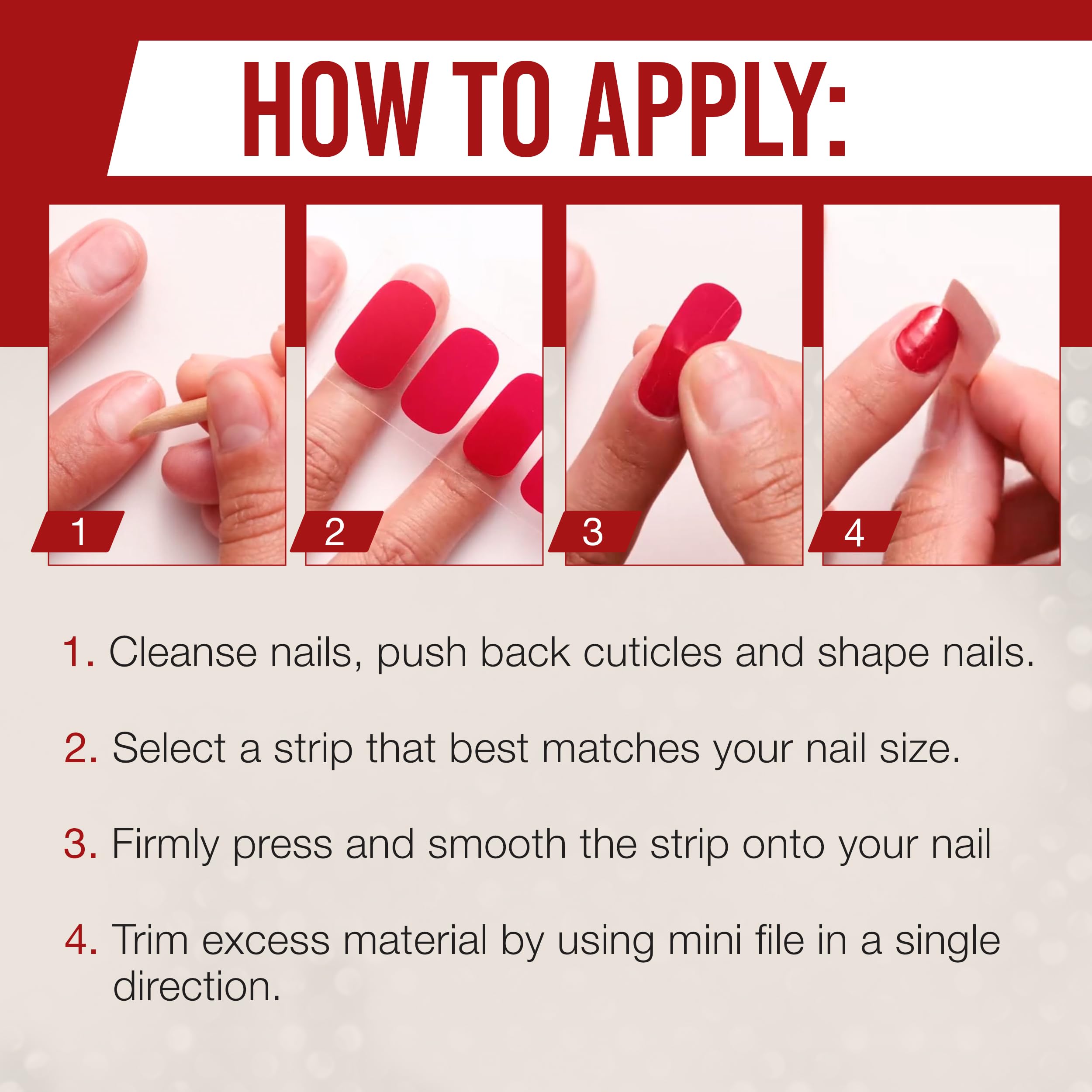 Ardell Nail Addict Lot de 16 bandelettes à ongles – Rouge royal – Dure jusqu'à 7 jours – Pas besoin de lampe
