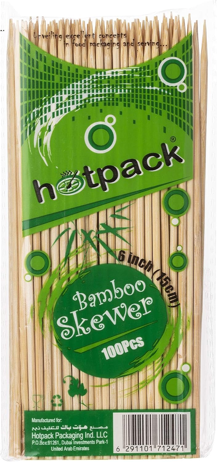 أسياخ الخيزران من هوت باك، 6 بوصات، 100 قطعة