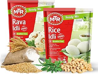 MTR Instant Assorted Mix - Ready to Cook Authentic Indian Breakfast, Lunch, Dinner or Snack Meal - No Added Preservatives - A Quick & Easy Recipe Suitable for Vegetarians - (Idli Mixes, Pack of 2)