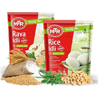 MTR Instant Assorted Mix - Ready to Cook Authentic Indian Breakfast, Lunch, Dinner or Snack Meal - No Added Preservatives - A Quick & Easy Recipe Suitable for Vegetarians - Idli Mixes, Pack of 2
