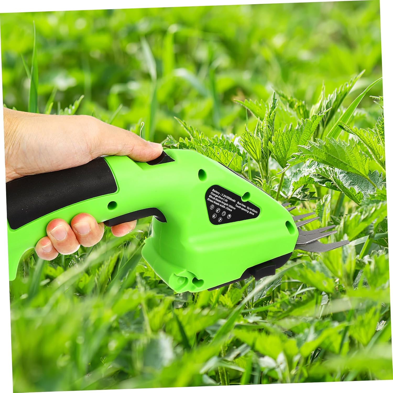 HANABASS Rechargeable Pruning Shears Hedge Trimmer Grass Clipper Electric Grass Shear Heavy Duty Tapered Handles Comfortable Grip Versatile Angles