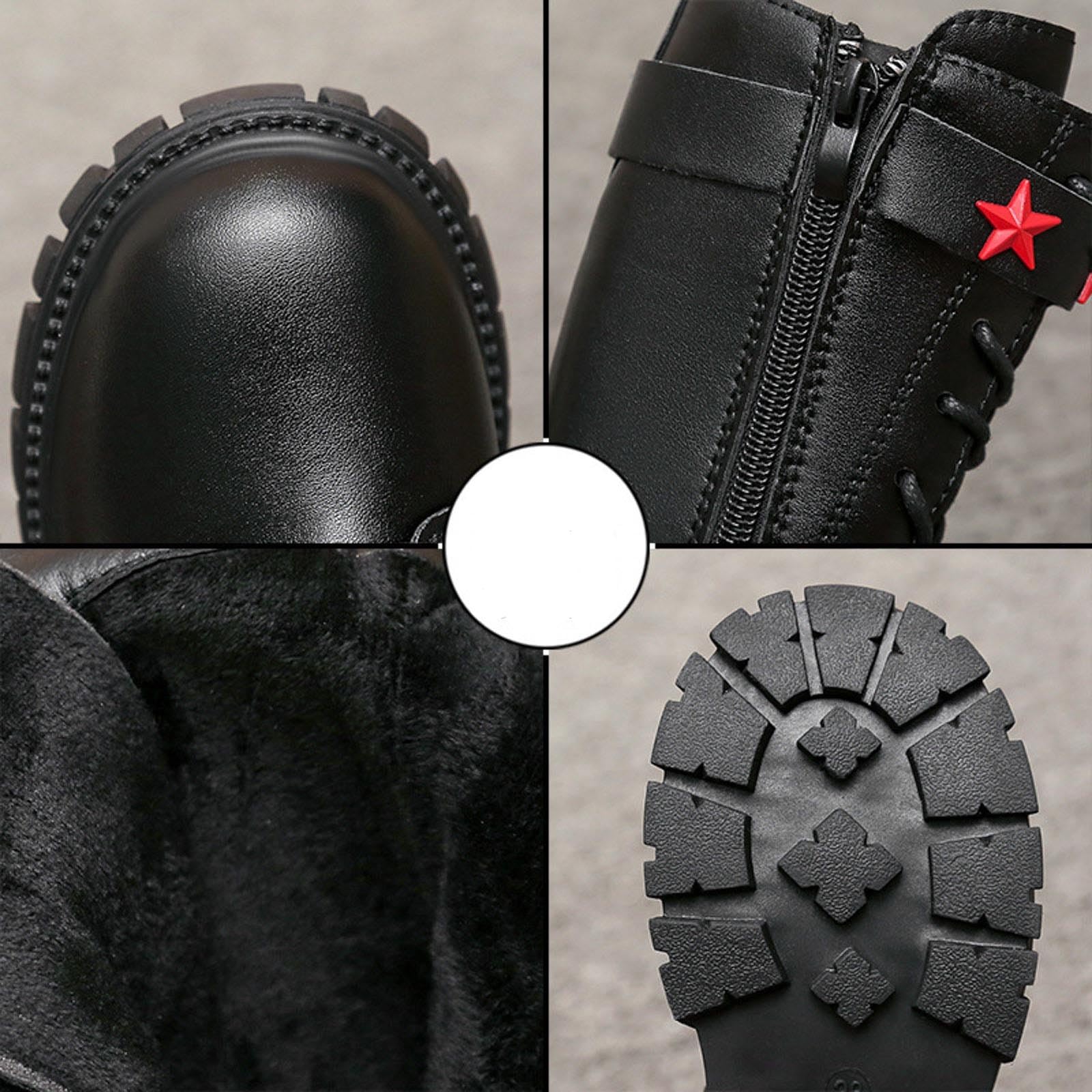 Générique Stivali invernali eleganti per Ragazze con decorazioni stellate modelli Elevati Fibbia Cintura Scarpe Alla Moda per Bambini perfetti per Freddi