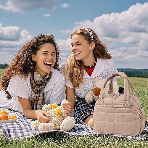 Miniatura 5 de LEDAOU Lonchera para mujer, lonchera acolchada con correa ajustable, aislada, reutilizable, para el trabajo, escuela, picnic, viajes