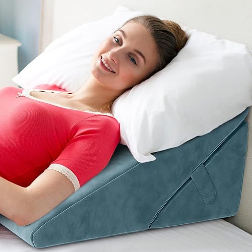 Miniatura 1 de Almohada de cuña para apnea del sueño, almohada de cuña de cama de altura ajustable de 12 pulgadas para cabecero, alivio del reflujo ácido,