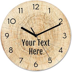 Amazon.com: Custom 11.6 Inch Tree Stump Wall Clock Silent Non-Ticking ...