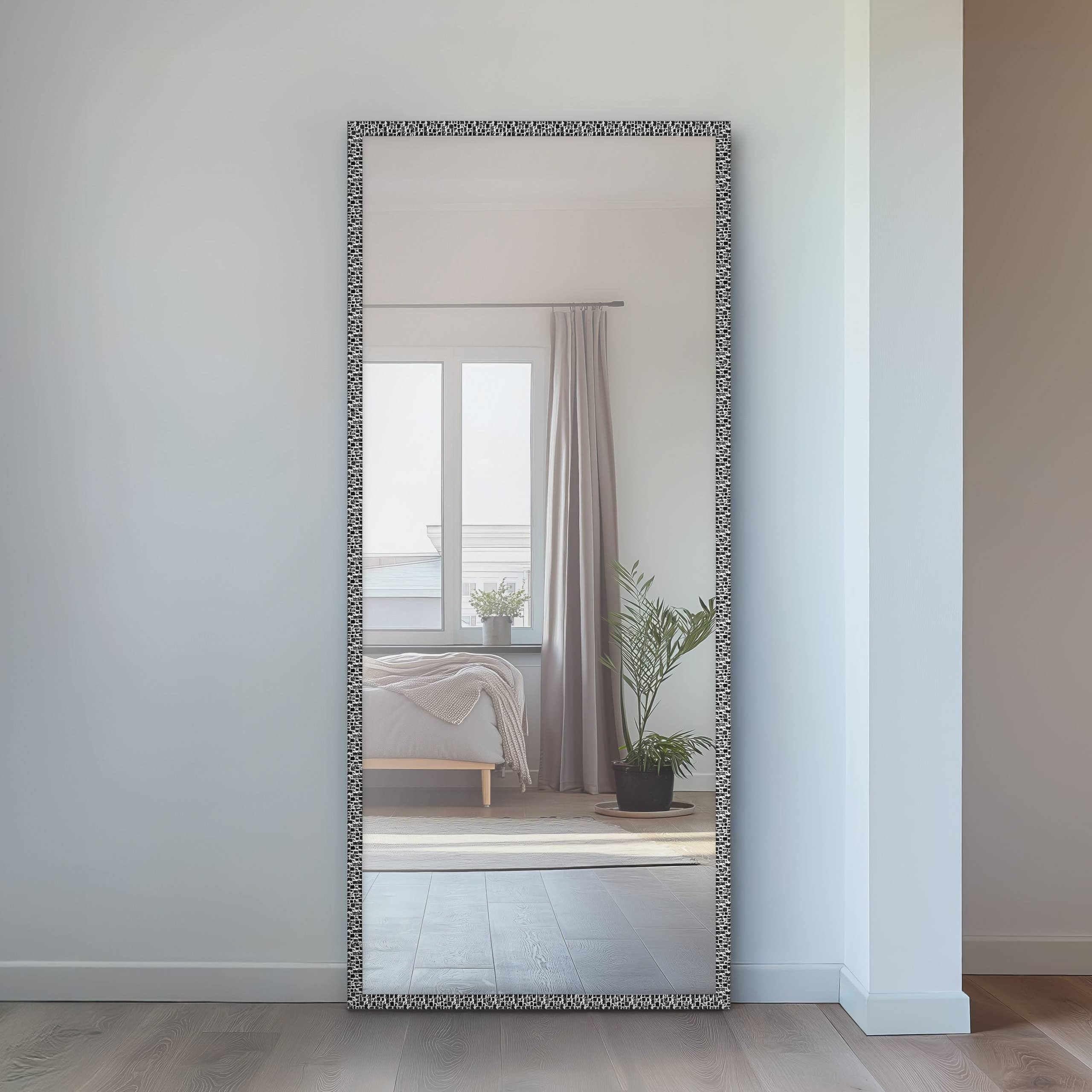 Nielsen Home Silver Florentina Rectangular Wall Mirror - 70X170cm Full Length With Hanging Set - Modern Home Décor