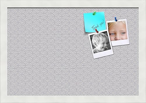 Miniatura 88 de PinPix Tablero de anuncios de corcho de 12 x 12 pulgadas. Este tablero decorativo enmarcado viene con diseño de círculos B W y un marco blanco