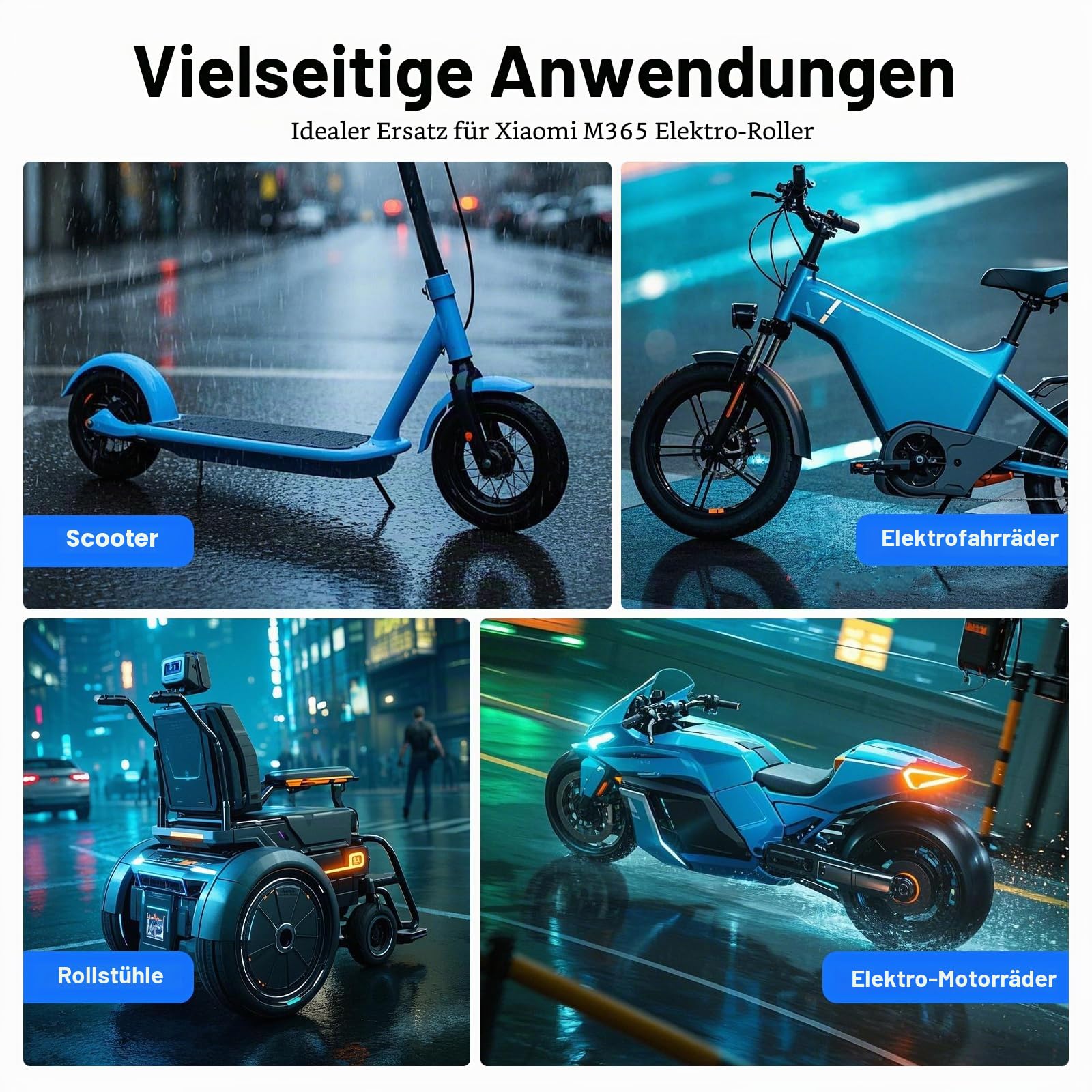 Elektromotor | 350W Brushless Motor für E-Scooter & E-Bikes | 36V 600r/min | IP54 Wasserdicht | Traglast 100kg | Ideal für Xiaomi M365 | Schwarz