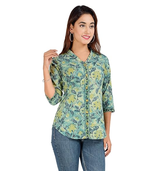 COTLAND Fashions Pure Cotton Printed Shirt for Women/Girls