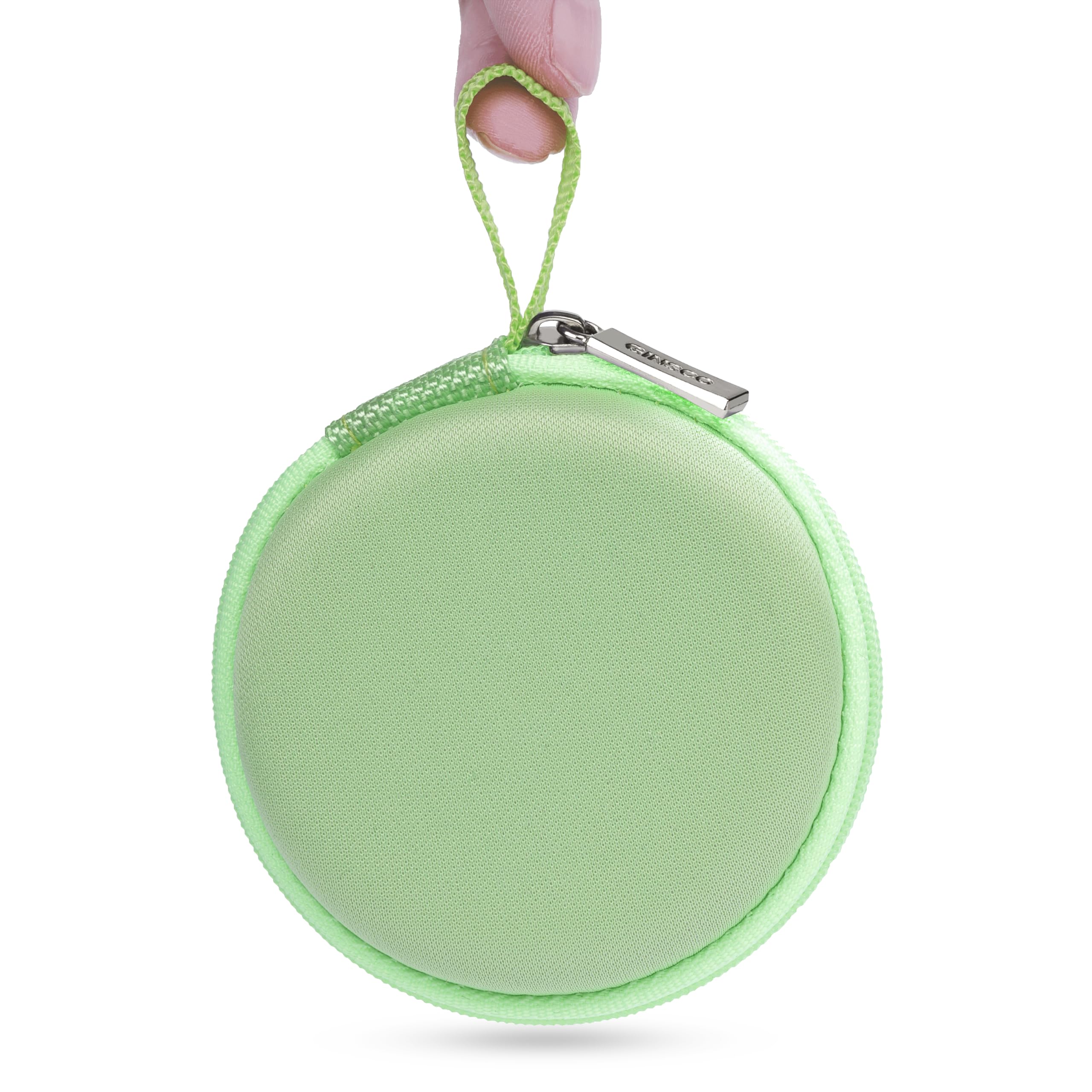 Ginsco Mini-Portable Hard Shell Earbuds Case for Apple EarPods Headphones USB-C Wired Ear Buds/Skullcandy Jib Wired Earbuds, Travel Case for Earphones Earplugs (1, Green) Green 1