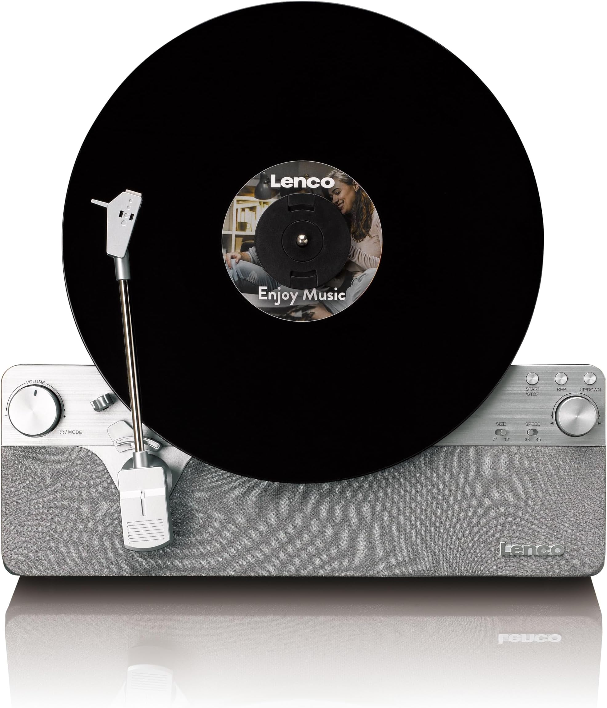 Lenco LSA-071SI - Fully Automatic Vertical Turntable with Built-in Speakers and Bluetooth® - Silver