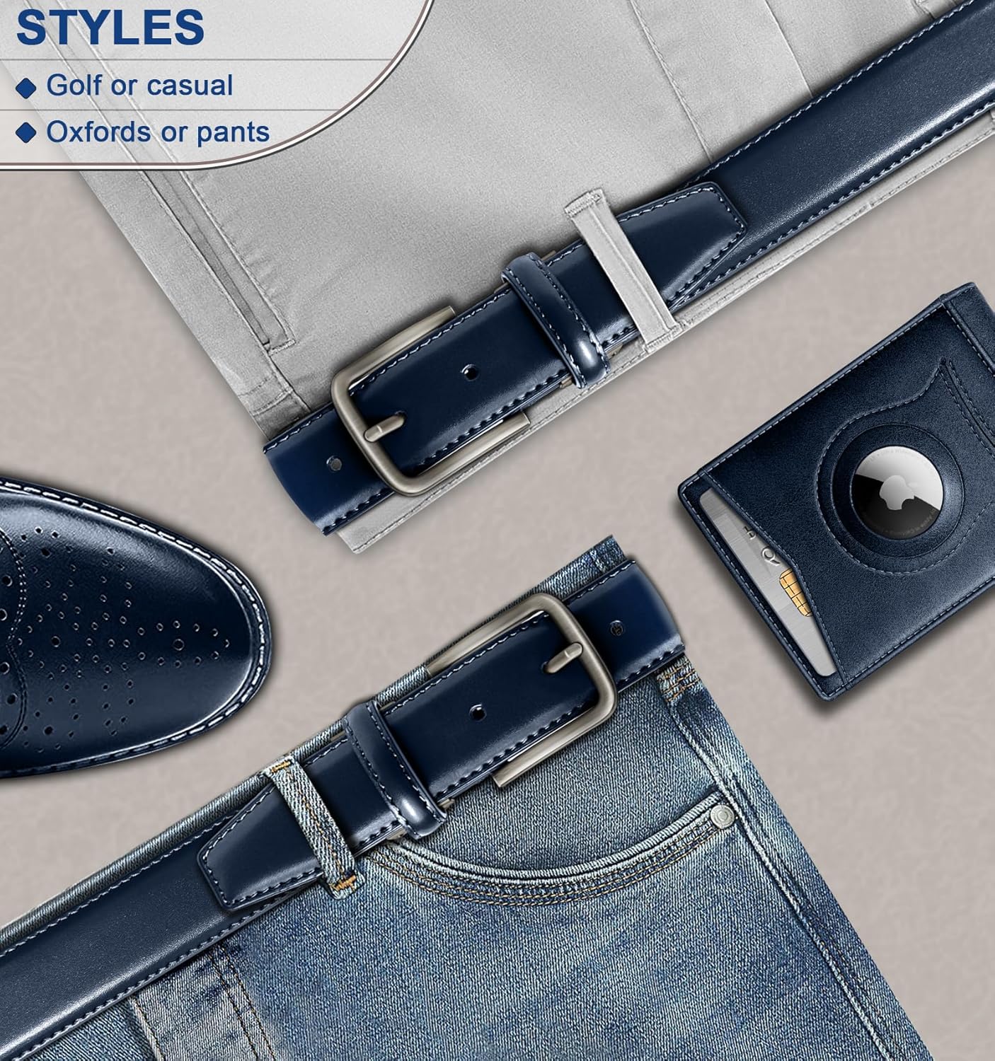 BULLIANT Men Belt Multi Pack,Adjustable Leather Belt For Men Dress Casual Jeans Golf 1 3/8",Cut For Fit - Image 8