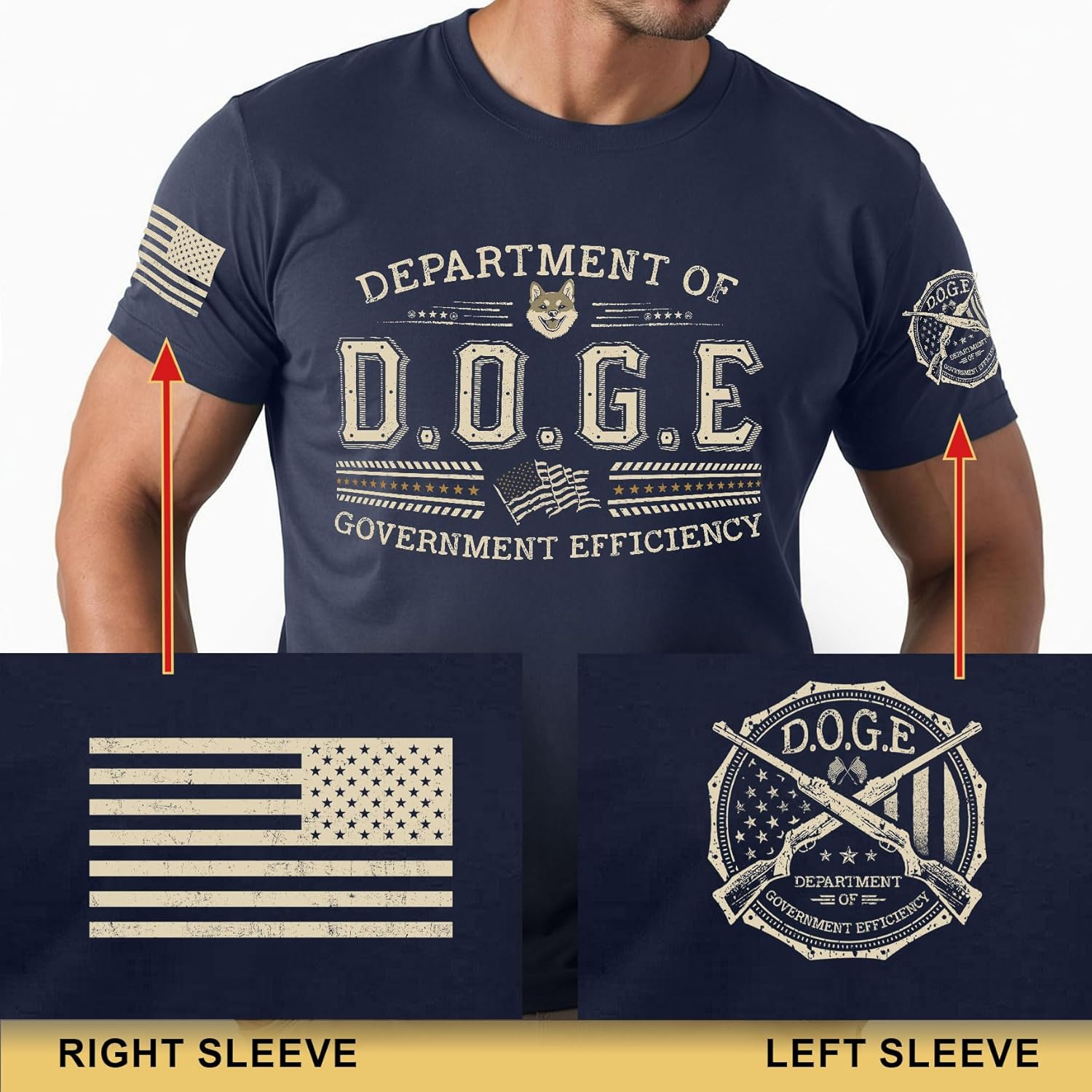 Doge Department of Government Efficiency Shirt, Doge Shirts with American Flag, Political Tshirts