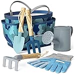 Gardening Set, Tool Kit, for Kids, STEM, Includes Tote Bag, Spade, Watering Can, Rake, Fork, Trowel and Gloves (Camo Quest)
