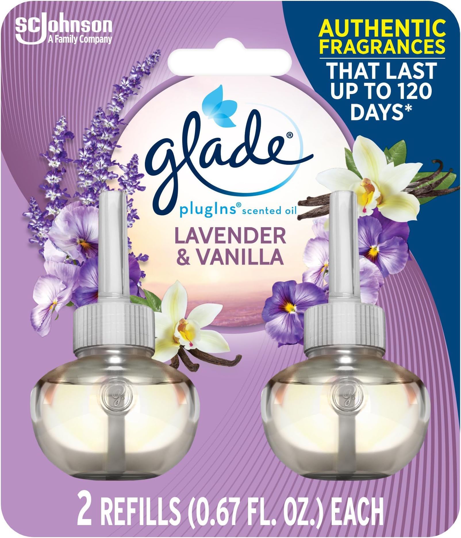 Glade PlugIns Scented Oil Air Freshener Refill, Lavender & Vanilla