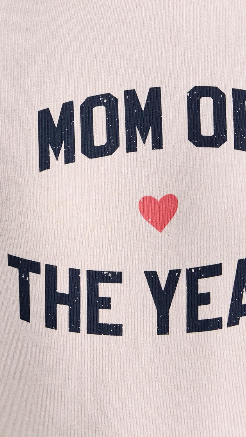 Favorite Daughter Womens Mom of The Year Sweatshirt, Off-White,
