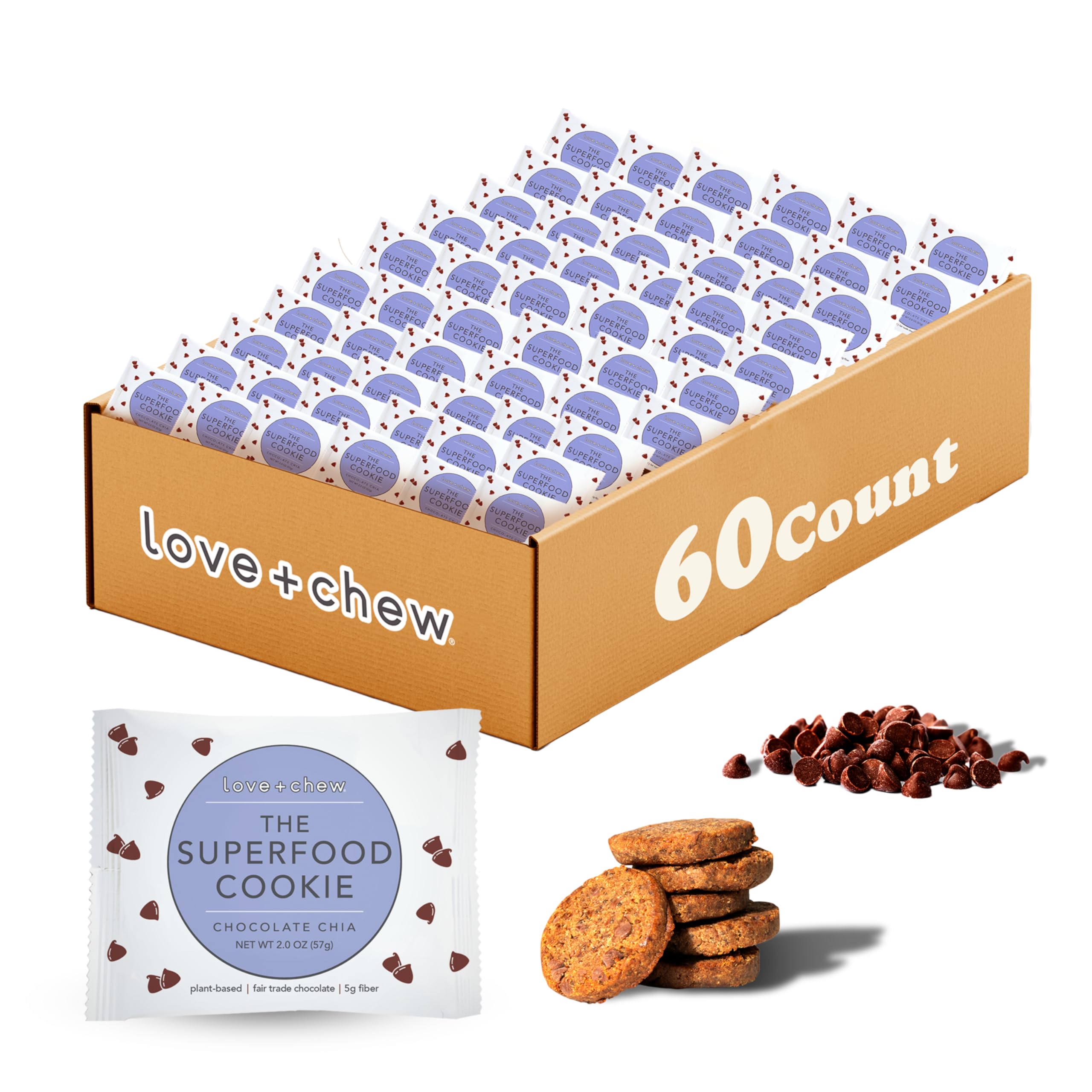 Amazon.com: Love + Chew Superfood Soft Baked Vegan Cookies, Gluten