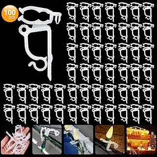 TITE 100 PCS Mini Plastic Gutter Hanging Hooks Outdoor Christmas Lights Hooks Clips for Christmas Party Birthday Wedding Decoration (D)