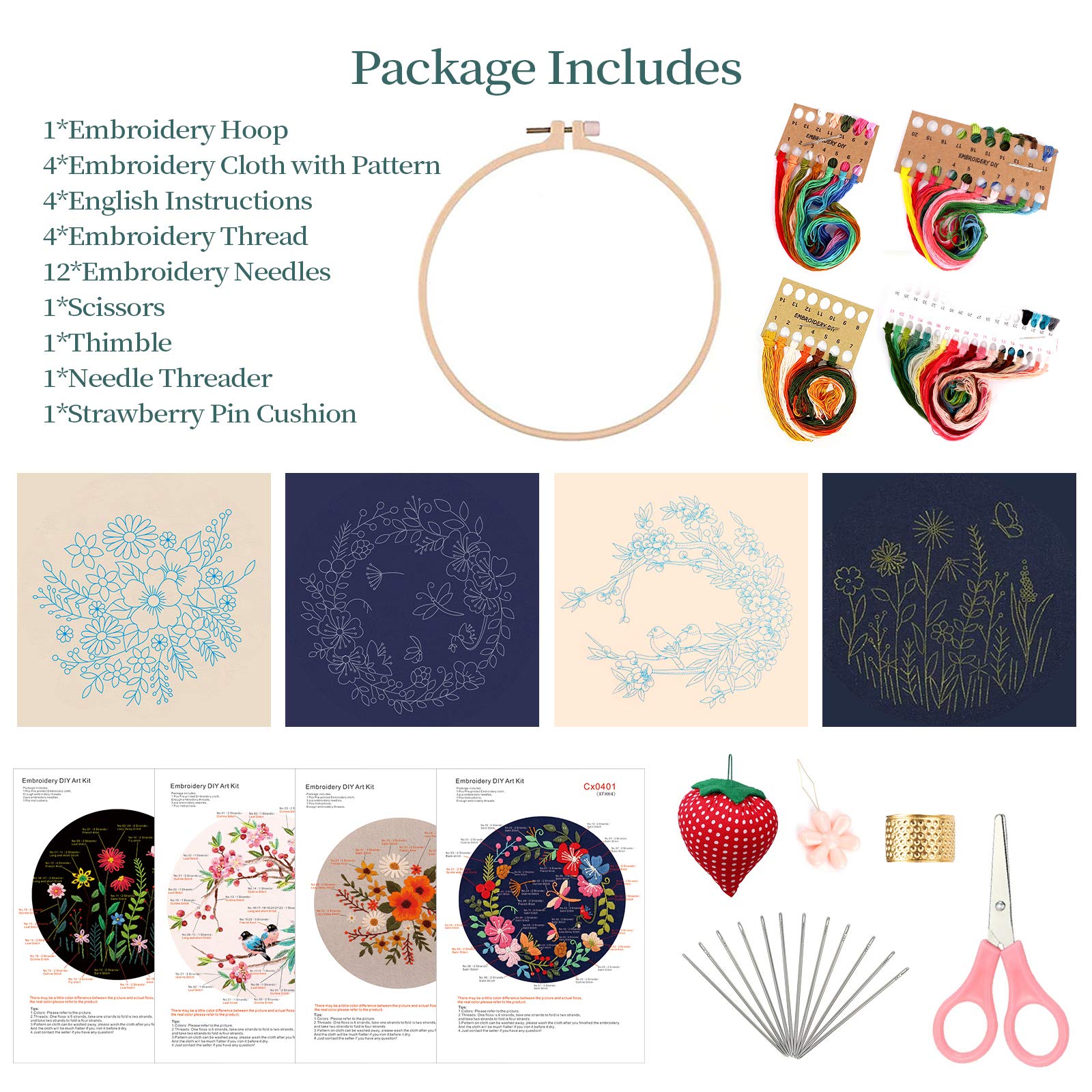 Amazon | ZOCONE 刺しゅうキット 初心者向け 刺繍スターターキット