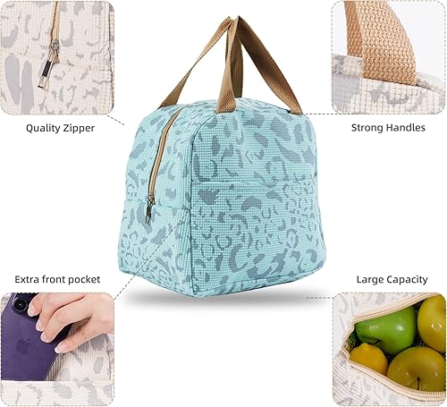 Miniatura 6 de Lonchera para mujeres, hombres y adultos, bolsa de almuerzo aislada para el trabajo, picnic o viajes, bonita color rosa, reutilizable, ligera,