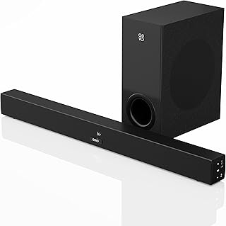 (refurbished) GOVO GOSURROUND 610 100 वॉट 2.1 चैनल HDMI, ऑप्टिकल और LED डिस्प्ले वायरलेस Bluetooth साउंडबार के साथ (प्लैटिनम काला)