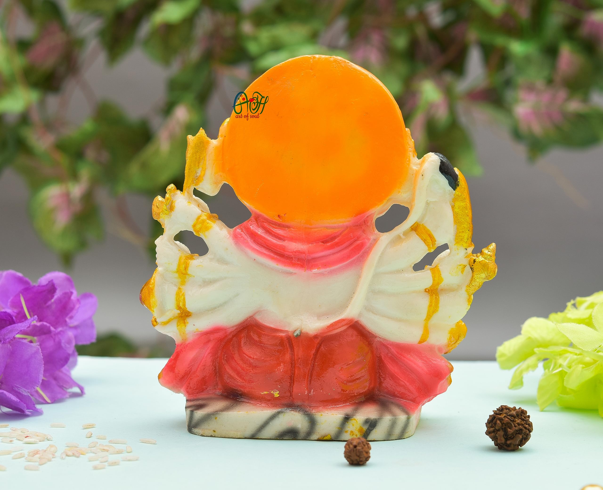 Archna Handicraft Polyresin Panchmukhi Hanuman Ji Murti Statue for Pooja Figurines Sculpture Bajrang Bali Idol (6 x 5 Inches, 180 Gram) - Image 4 thumbnail