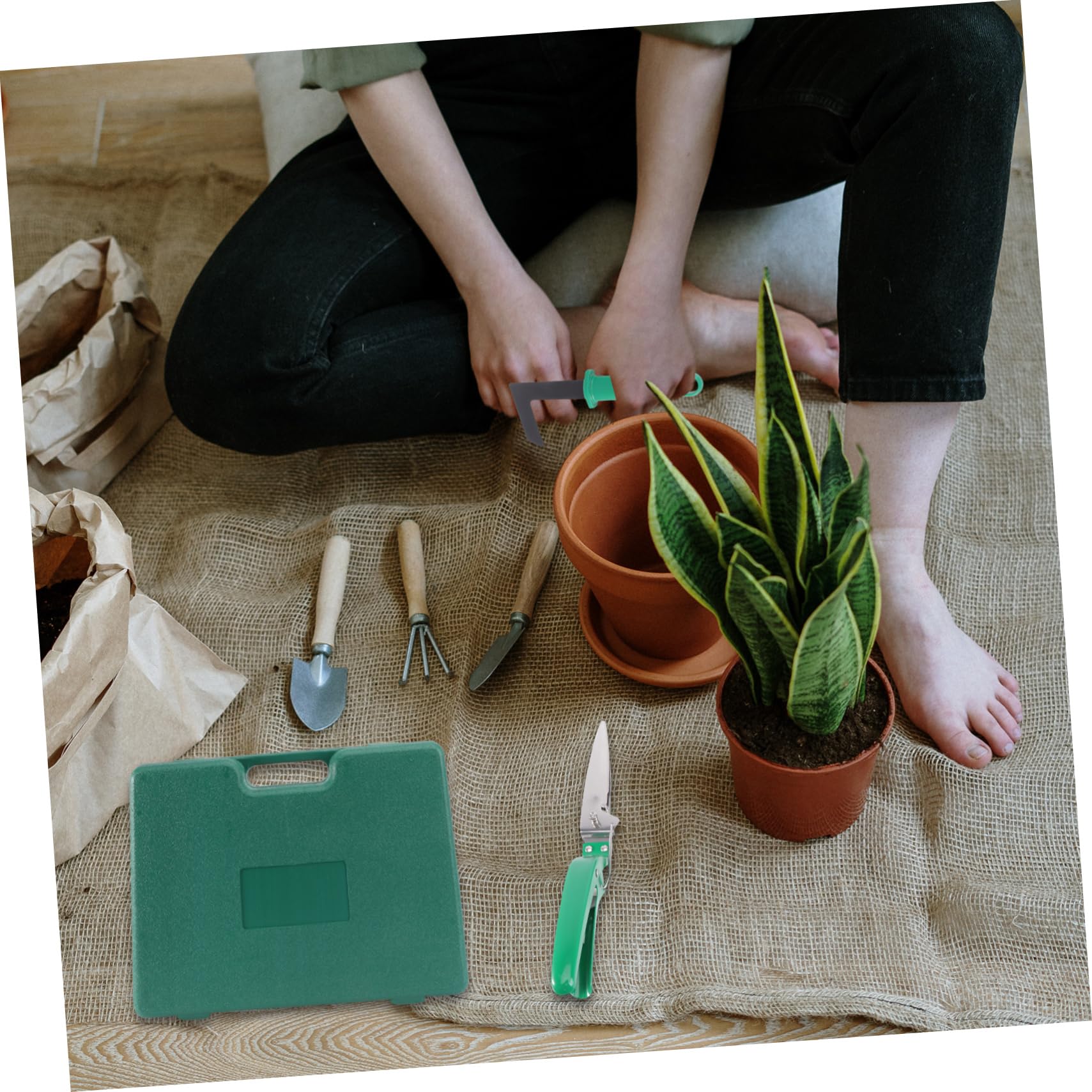 Kisangel Gartenwerkzeug-Set Mit Koffer 10-teilig Blumenmuster Leicht Rostbeständig – Für Alle Altersgruppen